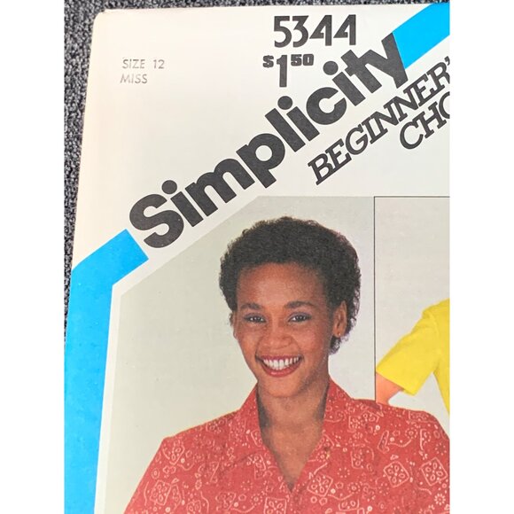 Simplicity Misses Shirt Sewing Pattern sz 12 5344 - uncut - Picture 2 of 3